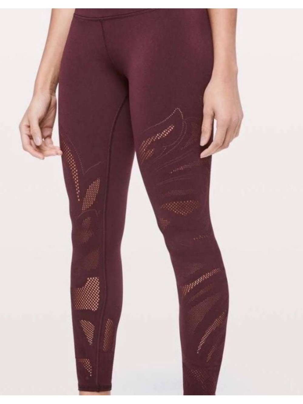 Lululemon Athletica Burgundy Mesh Leggings